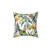 Tropical Garden Throw Pillow with Watercolor Floral Design