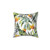 Tropical Garden Throw Pillow with Watercolor Floral Design