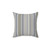 Blue Grey Tan Striped Decorative Pillow