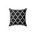 Black and White Quatrefoil Pattern Decorative Pillow