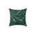 Emerald green and silver marble pattern pillow
