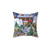 Colorful winter homes throw pillow