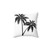 Black and White Palm Tree Decorative Pillow