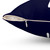 Navy blue pillow with white ship steering wheel design