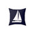 Nautical Sailboat Accent Pillow in Navy Blue