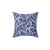 Navy Blue and White Damask Throw Pillow