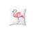 Vibrant Pink Flamingo Watercolor Illustration Pillow