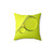Lime Green Decorative Throw Pillow with Abstract Bubble Design