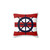Nautical navy blue ship's steering wheel throw pillow