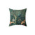 Floral Tapestry Pillow with Woodland Animals like Foxes and Hares