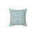 Teal Aqua Lace Mandala Decorative Throw Pillow