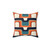 Mid-Century Modern Orange & Blue Throw Pillow