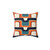 Mid-Century Modern Orange & Blue Throw Pillow