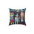 Colorful Cats Pillow with Quirky, Whimsical Design