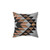 Aztec Concrete and Wood Pillow with Urban Tribal Pattern