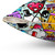 Colorful Pop Art Graffiti Pillow with Funny Cartoon Faces