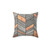 Concrete and Copper Chevron Patterned Pillow