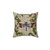 Vintage 1980s Dark Academia Botanical Dragonfly Pillow