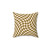 Green Moss Twist Pillow with Checkerboard Pattern