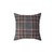 Grey and Red Tartan Throw Pillow