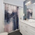 Pink and Navy Abstract Shower Curtains