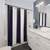Navy Blue and White Striped Shower Curtains