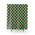 Tan Brown and Cadmium Green Checkered Shower Curtain