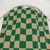 Tan Brown and Cadmium Green Checkered Shower Curtain