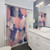 Navy and Blush Abstract Brush Stroke Shower Curtain