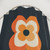 Retro Flower Shower Curtains in Orange and Charcoal Black