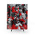 Red and Grey Paint Splatter Shower Curtains