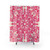 Hot Pink and Cream Folk Art Pattern Shower Curtains