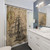 Dark Academia Vintage Shower Curtains with Pirate Ship and World Map Design