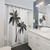 Palm Tree Shower Curtains - Minimal Black and White Design
