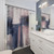 Modern abstract pink and navy blue shower curtains