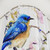 Bluebird and Dogwood Shower Curtains - Vibrant Bird Art