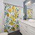 Watercolor yellow lemon pattern shower curtains