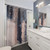 Abstract Modern Art Shower Curtains in Pink and Navy