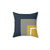 Minimalist Geometric Pattern Throw Pillow in Mustard, Navy & Grey