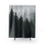 Misty foggy forest shower curtains with trees covered in magic fog