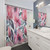 Pink and Watercolor Flower Pattern Shower Curtain