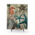 Dark Academia Coastal Seashell Teal Shower Curtains