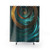 Turquoise Fractal Shower Curtains