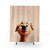 Funny Goldie Shower Curtain with Surprised Puppy Portrait