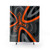 Adobe-inspired orange, grey and black shower curtain