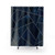 Navy and Grey Geometric Shower Curtains