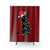 Santa Black Cat Tangled Up In Christmas Shower Curtains