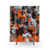 Orange and grey paint splatter shower curtains