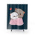 Peach and Goma Cuddling Mochi Peach Cat Shower Curtains
