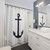Navy Blue Anchor Shower Curtains
